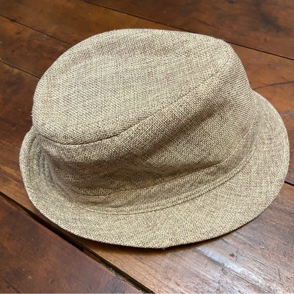 Weatherproof Tan Tweed Look Polyester Mens Fedora Hat - EUC size M - Picture 2 of 5